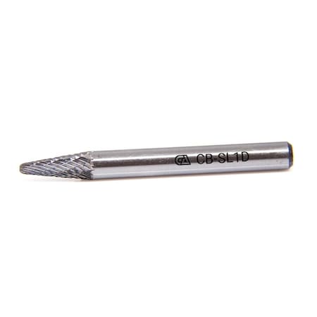 Continental Abrasives SL-1 Double Cut Conical Ball Nose Tungsten Carbide Burr CB-SL1D